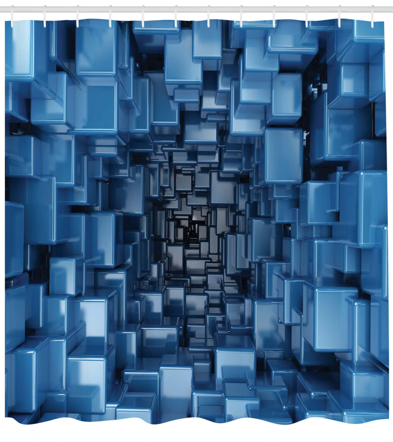 Digital Geometric Print Shower Curtain For Modern Bathroom Decor - Image 2