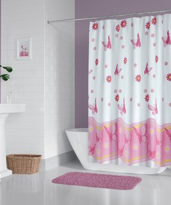 Digital Print Butterfly Shower Curtain - Waterproof Washable Mould And Mildew Resistant For Long Lasting Use