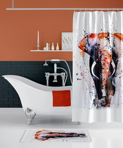 Digital Print Waterproof Elephant Shower Curtain Perfect For Any Bathroom 