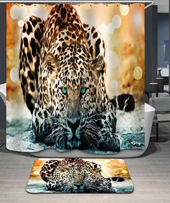 Digital Printing Tiger Curtain - Full Size Bathroom Decor