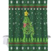 Dinosaur Animal Snowflake Green Waterproof Christmas Lights Tree Bath Curtain For Bathroom Decoration