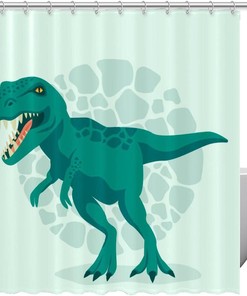 Dinosaur Background Shower Curtain For An Adventure-Themed Bathroom