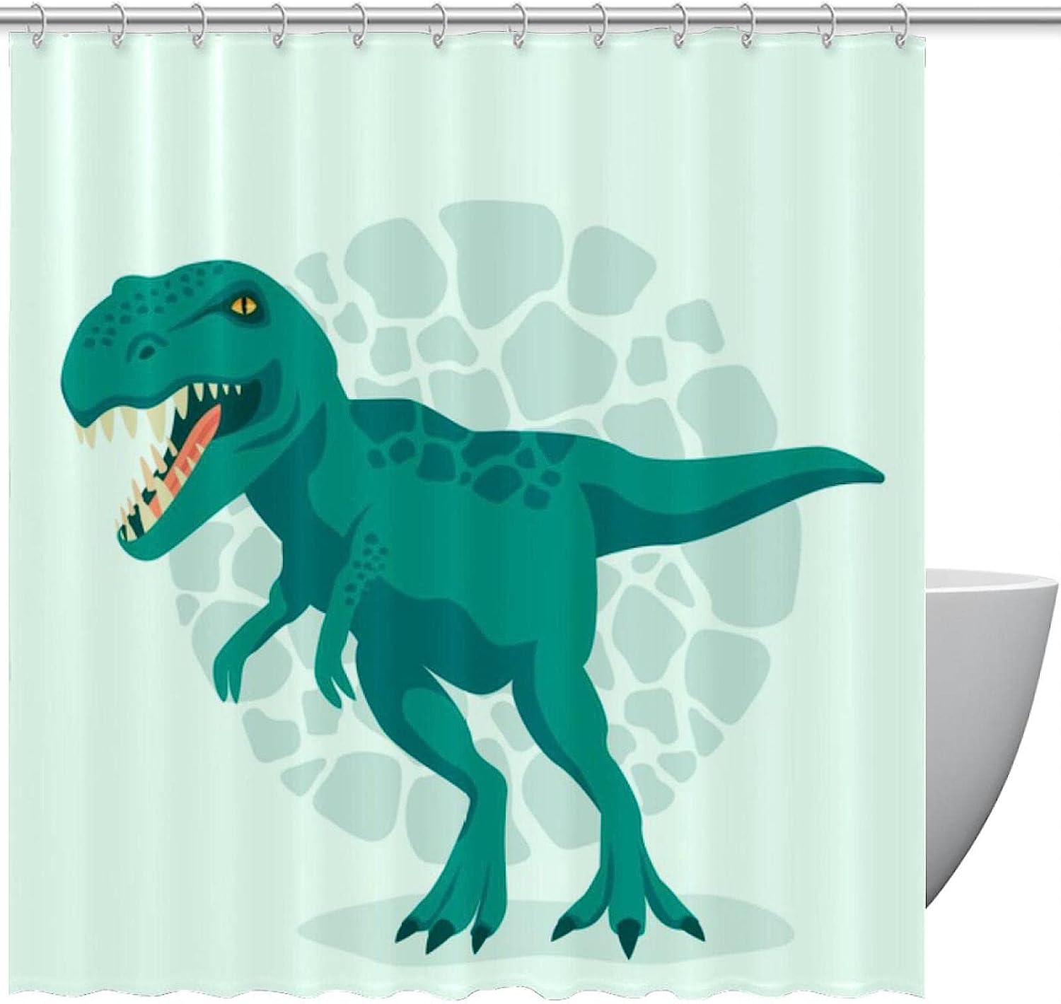 Dinosaur Background Shower Curtain For An Adventure-Themed Bathroom
