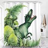 Dinosaur Cartoon Forest Waterproof Shower Curtain With Multi Size Options - Forest Cartoon Dinosaur
