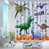 Dinosaur Footprints Vintage Bathroom Shower Curtain for Kids