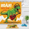 Dinosaur Guitar Shower Curtain - Fun And Waterproof Bathroom Accessory