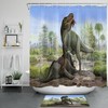 Dinosaur Hunting Tyrannosaurus Ancient Animal Waterproof Shower Curtain