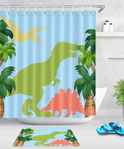 Dinosaur Illustration Shower Curtain
