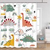Dinosaur Kids Cartoon Cute Unique Shower Curtain for Your Child's Bathroom