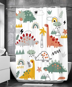 Dinosaur Kids Cartoon Cute Unique Shower Curtain for Your Child's Bathroom