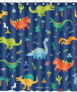 Dinosaur Shower Curtain By Dephoto - A Fun And Colorful Addition For Your Kids' Bathroom