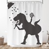 Dinosaur Shower Curtain Cartoon Trex Cute Animal for Kids Bathroom