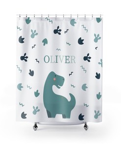 Dinosaur Shower Curtain that is Custom Made for Your Bathroom
