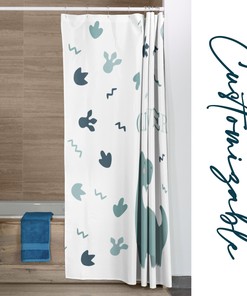Dinosaur Shower Curtain that is Custom Made for Your Bathroom