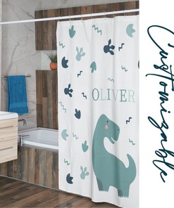 Dinosaur Shower Curtain that is Custom Made for Your Bathroom
