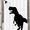 Dinosaur Silhouette Print Shower Curtain For Kids Bathroom Decor