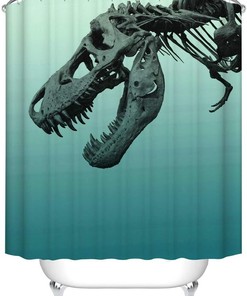 Dinosaur Skull Halloween Shower Curtain - Fun Bathroom Decor