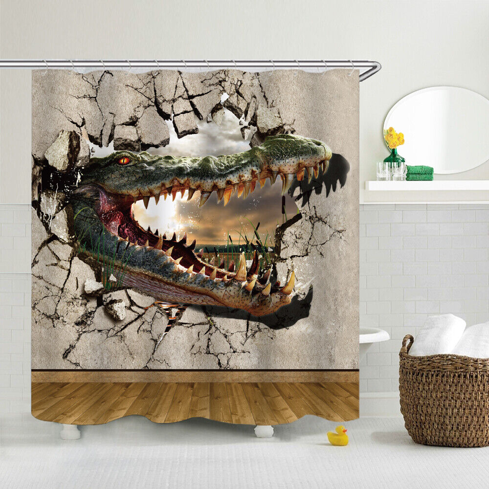 Dinosaur Waterproof Shower Curtain - Fun And Cute Dinosaur Prints