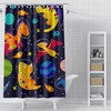 Dinosaurs Galaxy Shower Curtain Colorful And Fun Bathroom Accessory For Kids