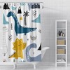Dinosaurs White Shower Curtain Whimsical Bathroom Decor For Kids
