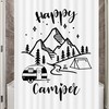 Dinosaurs and Green Leaves Cute Animal Shower Curtain for Kids Bathroom, Funny Cartoon Print, Fabric Bath Curtain