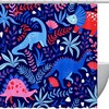 Dinosaur-themed Print Shower Curtain for Kids Bathroom Decor
