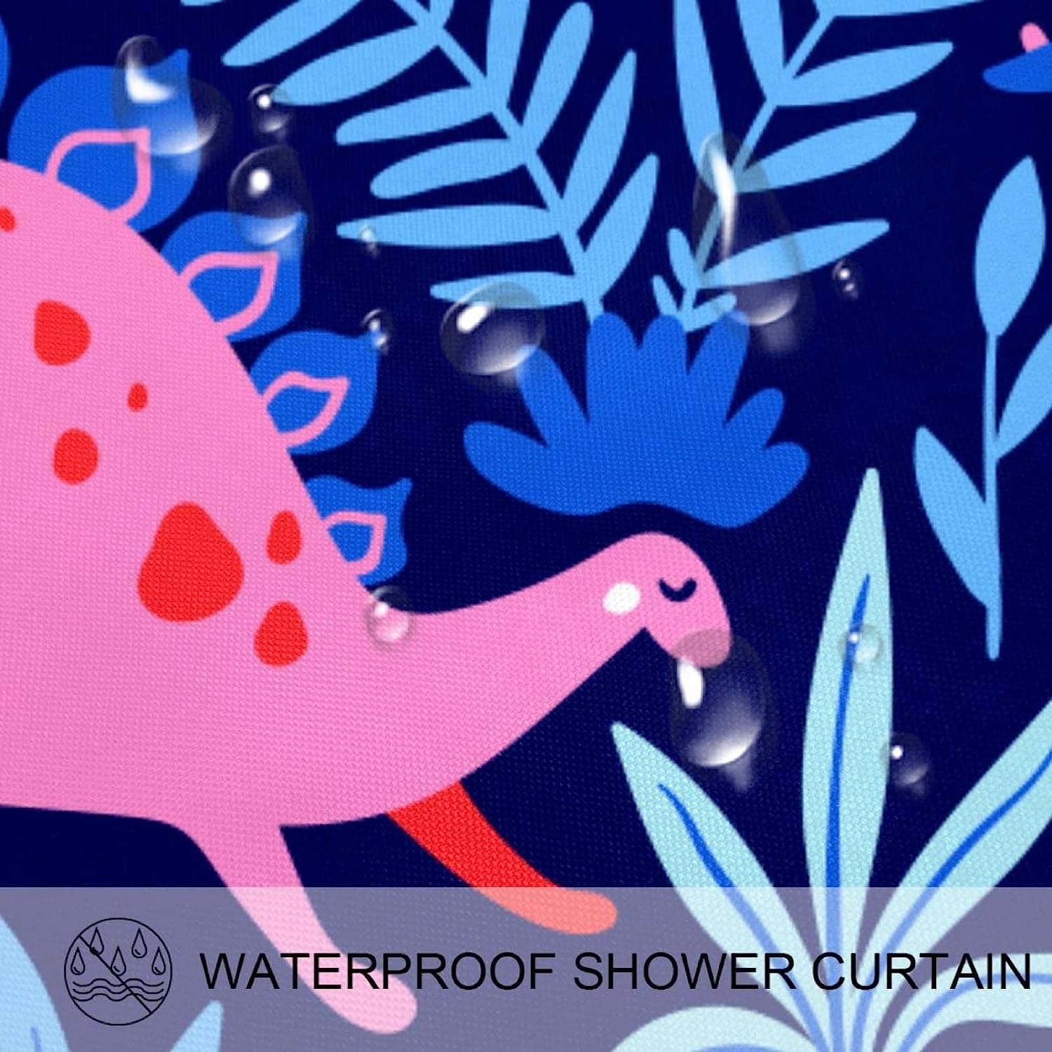 Dinosaur-themed Print Shower Curtain for Kids Bathroom Decor