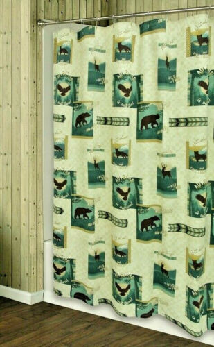 Discover The Wild Animals Fabric Shower Curtain For Lodge Bathroom - Image 2