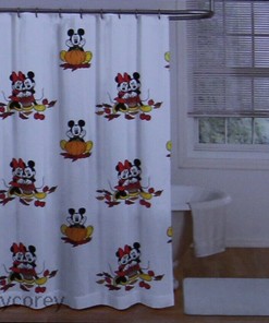 Disney Fall Mickey Mouse Pumpkin Shower Curtain With New Tags