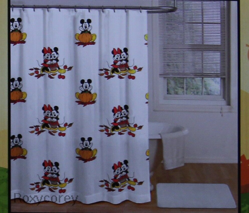 Disney Fall Mickey Mouse Pumpkin Shower Curtain With New Tags