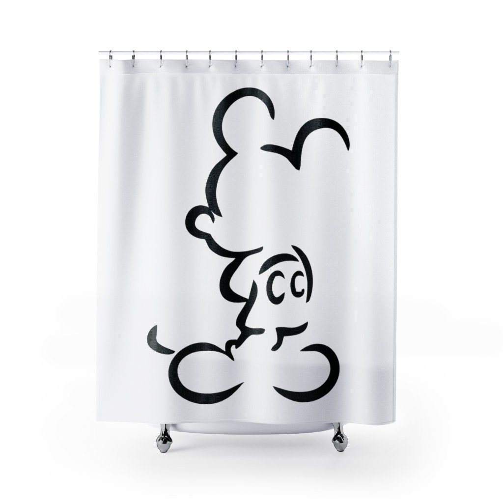 Disney Inspired Home Decor Mickey Shower Curtain, Bathroom Decor for Disney Lovers