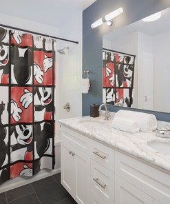 Disney Inspired Home Decor Mickey and Minnie Shower Curtain, Bathroom Decor for Disney Collectors