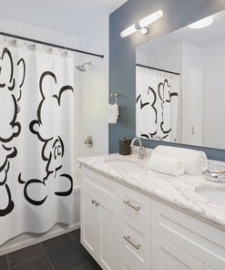 Disney Lovers Gift / Mickey and Minnie / Bathroom Decor / Disney Inspired Home Decor / Printed Shower Curtain