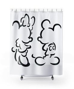 Disney Lovers Gift / Mickey and Minnie / Bathroom Decor / Disney Inspired Home Decor / Printed Shower Curtain