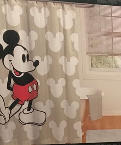 Disney Mickey Mouse Silhouette Mouse Ears Character Colorful Shower Curtain