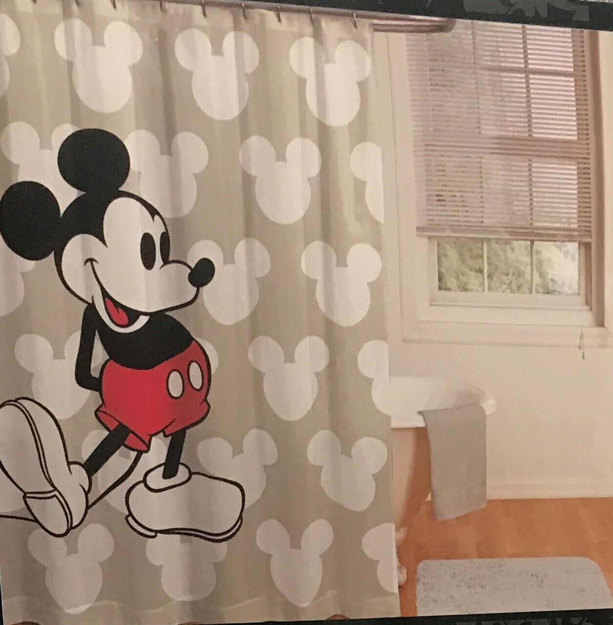 Disney Mickey Mouse Silhouette Mouse Ears Character Colorful Shower Curtain