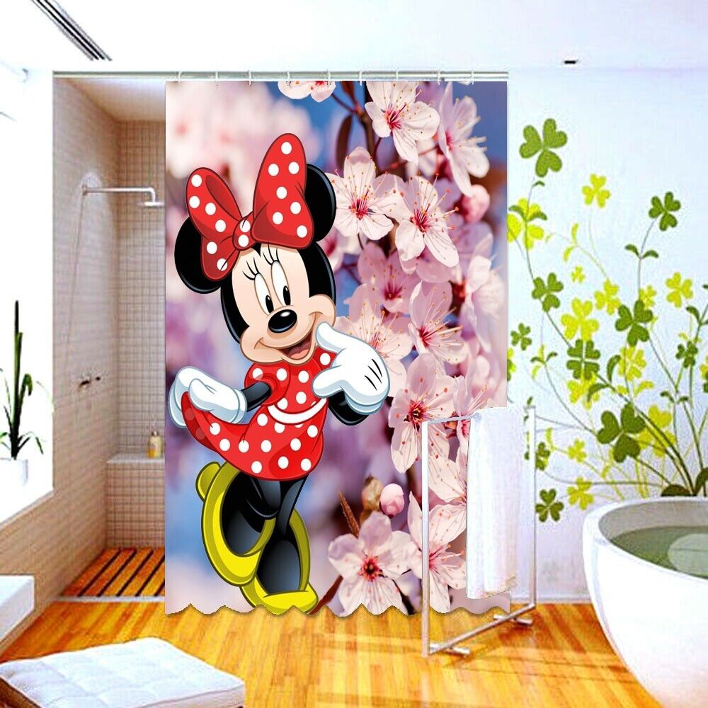Disney Minnie Mouse Blossom Vintage Bathroom Shower Curtain