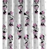 Disney Minnie Mouse Cheery Shower Curtain for Kids Bathroom with Easy Care Fabric