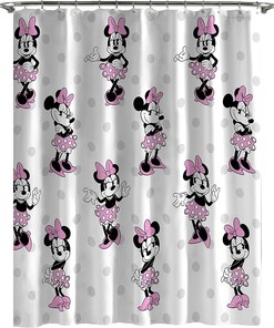 Disney Minnie Mouse Cherry Bathroom Set with Shower Curtain and Bath Rug