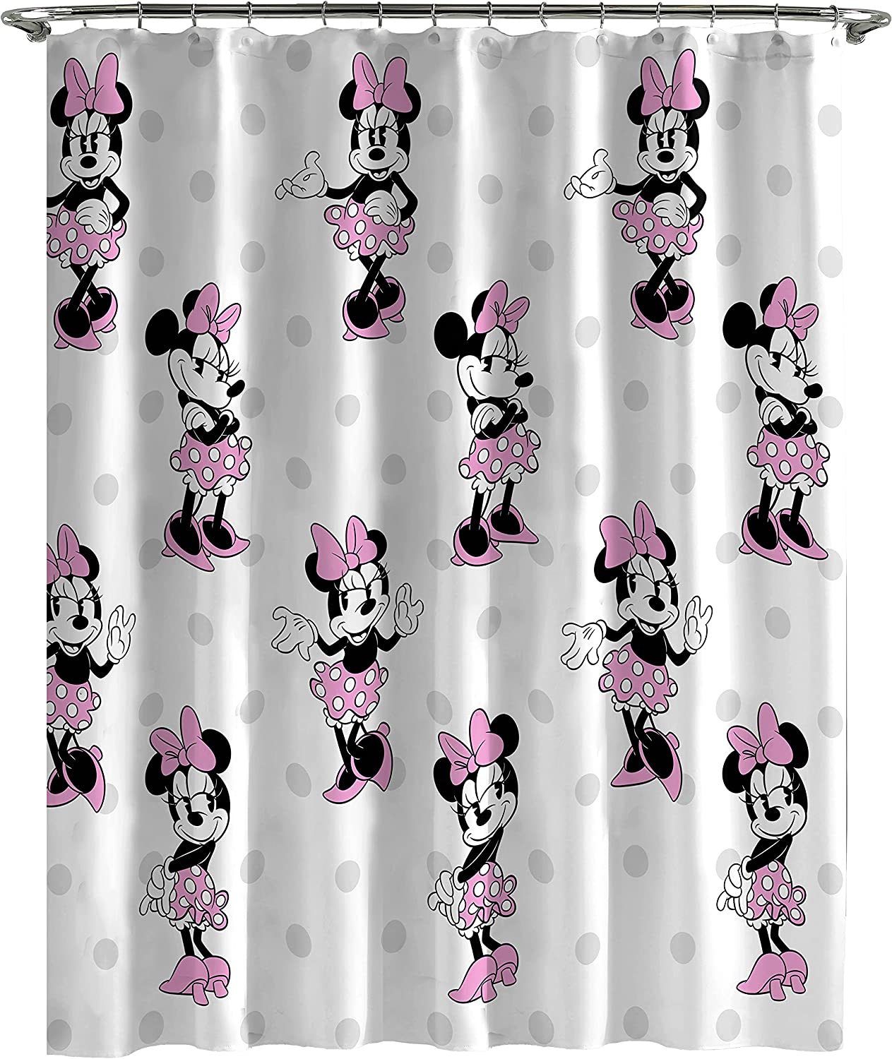 Disney Minnie Mouse Cherry Bathroom Set with Shower Curtain and Bath Rug