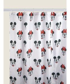 Disney Retro Mickey & Minnie Mouse Colorful Print Shower Curtain