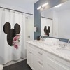 Disney-Inspired Spring Party Curtain With Mickey And Spring Flowers For Magical Bathroom Decor And Disney Lover Gift