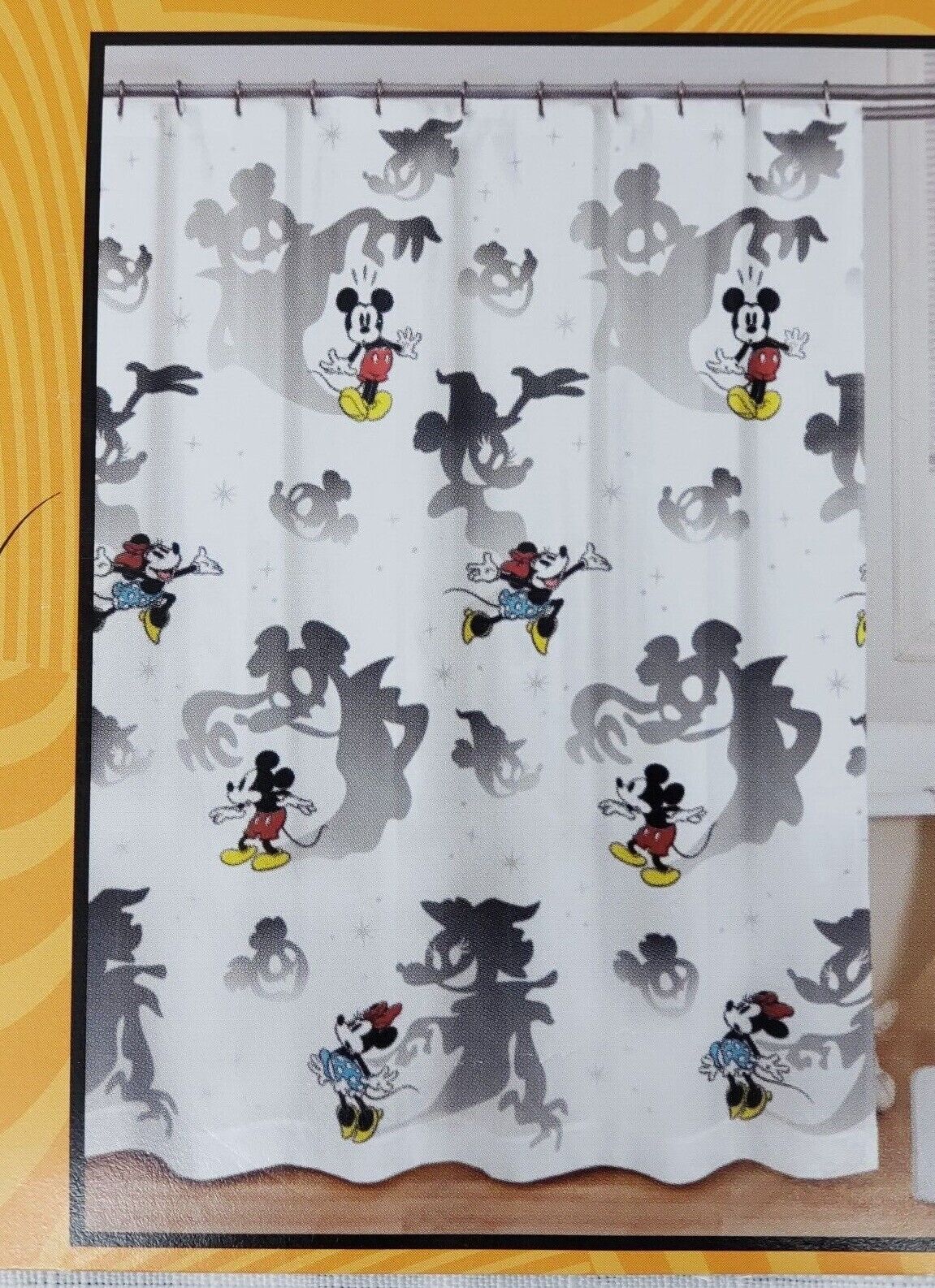 Disney'S Mickey Mouse Halloween Fall Haunted Ghosts Decorative Shower Curtain