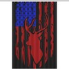 Distressed American Flag Hunting Deer Waterproof Shower Curtain Fabric