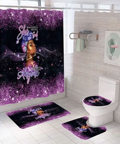 Divine Nature African American Shower Curtain 4 Piece Set
