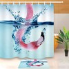 Diving Flamingo Shower Curtain - Waterproof Fabric Bathroom Decor with Hooks
