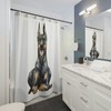 Doberman Dog Artistic Printed Bathroom Shower Curtain, Dog Lover Gifts, Gift For Dog Mom & Dad, Dog Artwork Home