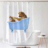 Dog And Cat Funny Shower Curtain Creative Bathroom Decor With Animal Theme