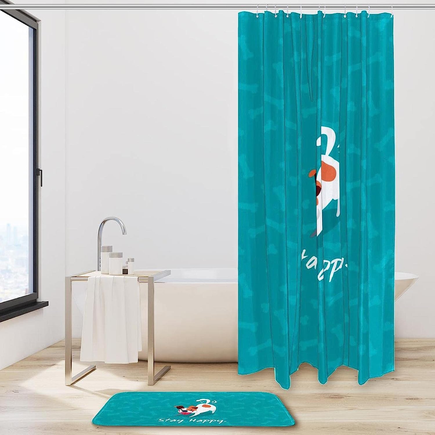 Dog Aqua Quote Waterproof Shower Curtain Bathroom Curtain With Cute Design - Image 2