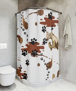 Dog Fun Printed Shower Curtain - Playful Bathroom Decor